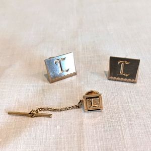 Letter "L" Cuff Links and Tie Tack
